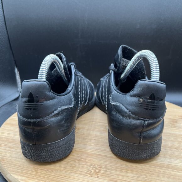 Adidas Mens Size 7 Gazelle Triple Black Leather Sneakers BB5497 Shoes main image 6